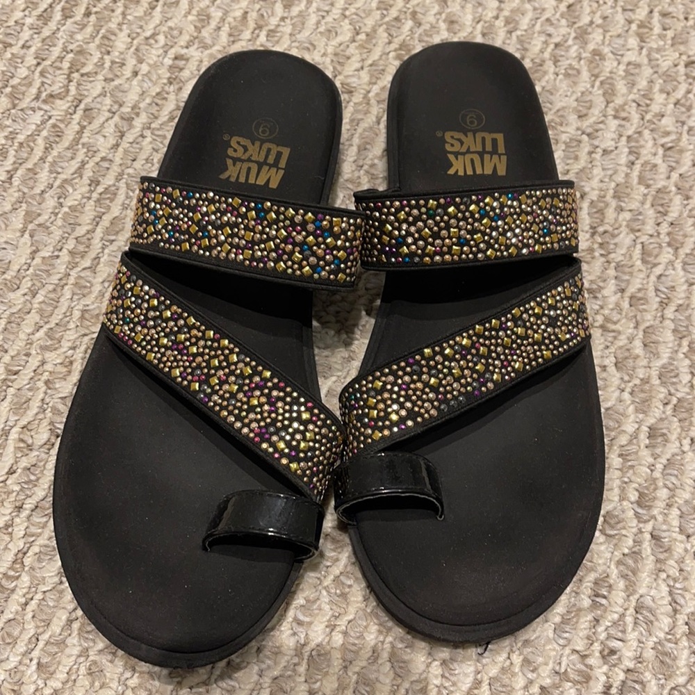 Black sparkle sandals - Muk Luks